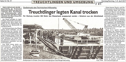 2017-04-01 - Treuchtlinger Kurier - Trockenlegung Main-Donau-Kanal