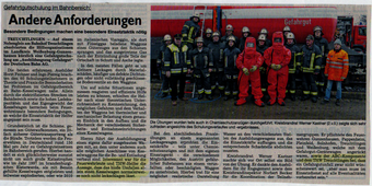 2014-01-21 - Treuchtlinger Kurier - DB Gefahrgut Übung